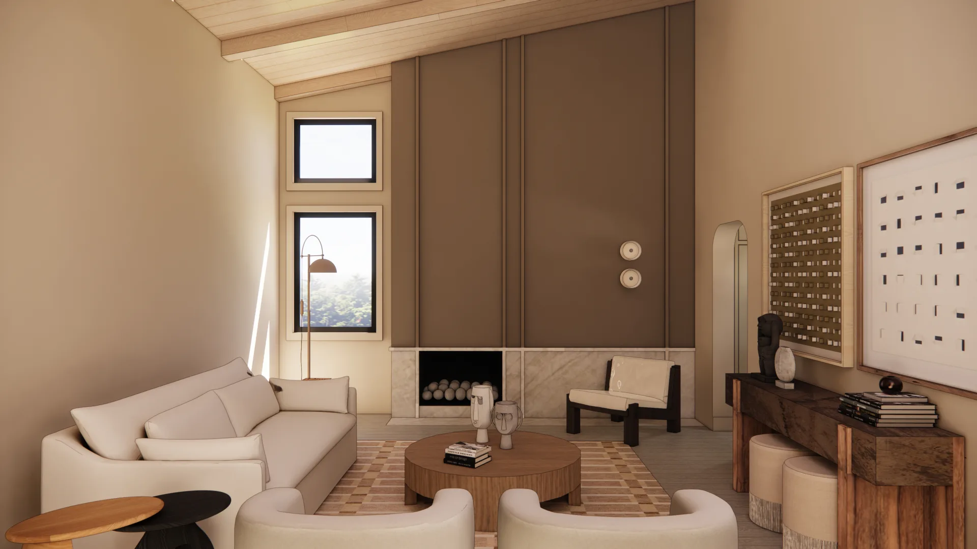 Fireplace design render