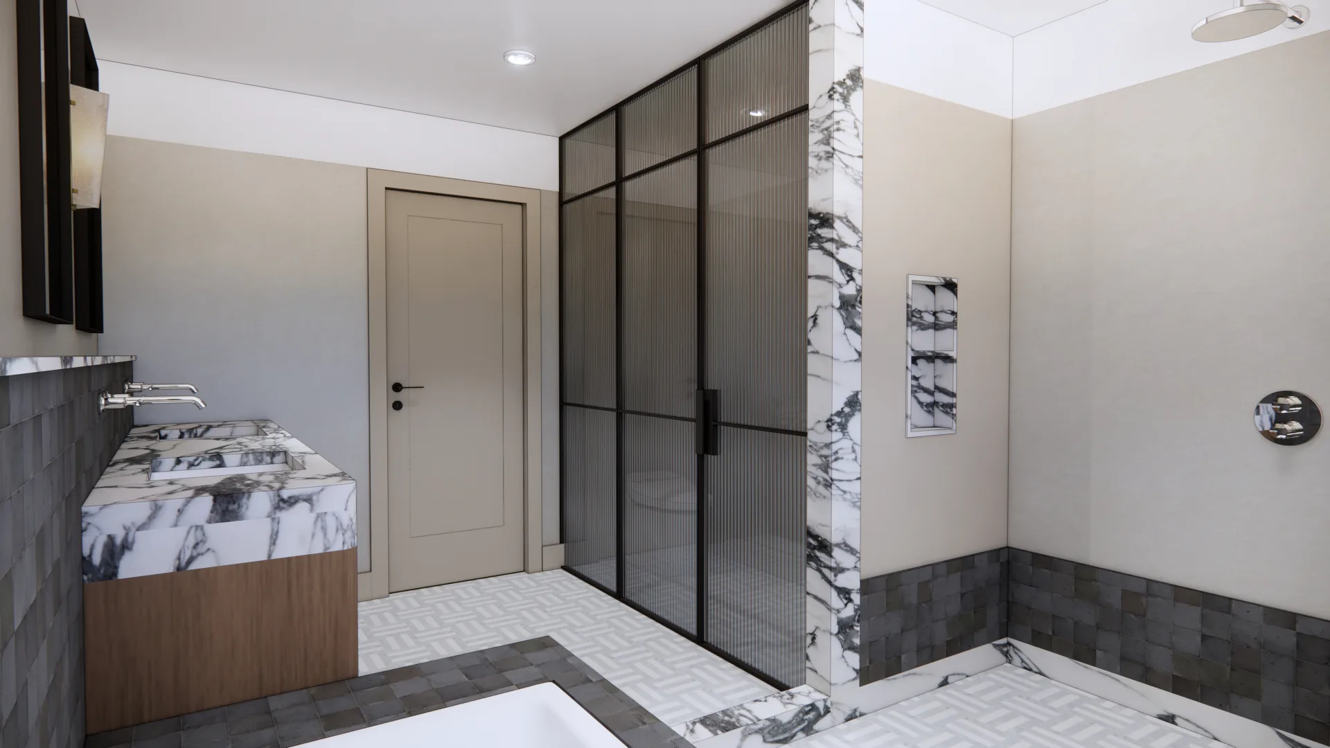 Primary bathroom design render